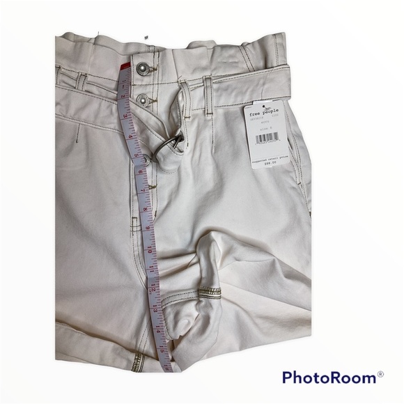 Free People Cindy hi-waist paper bag denim shorts size 6 NWT - Picture 5 of 12